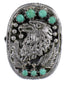 Authentic Sterling Silver And Turquoise Eagle Ring Size 7 RX80417